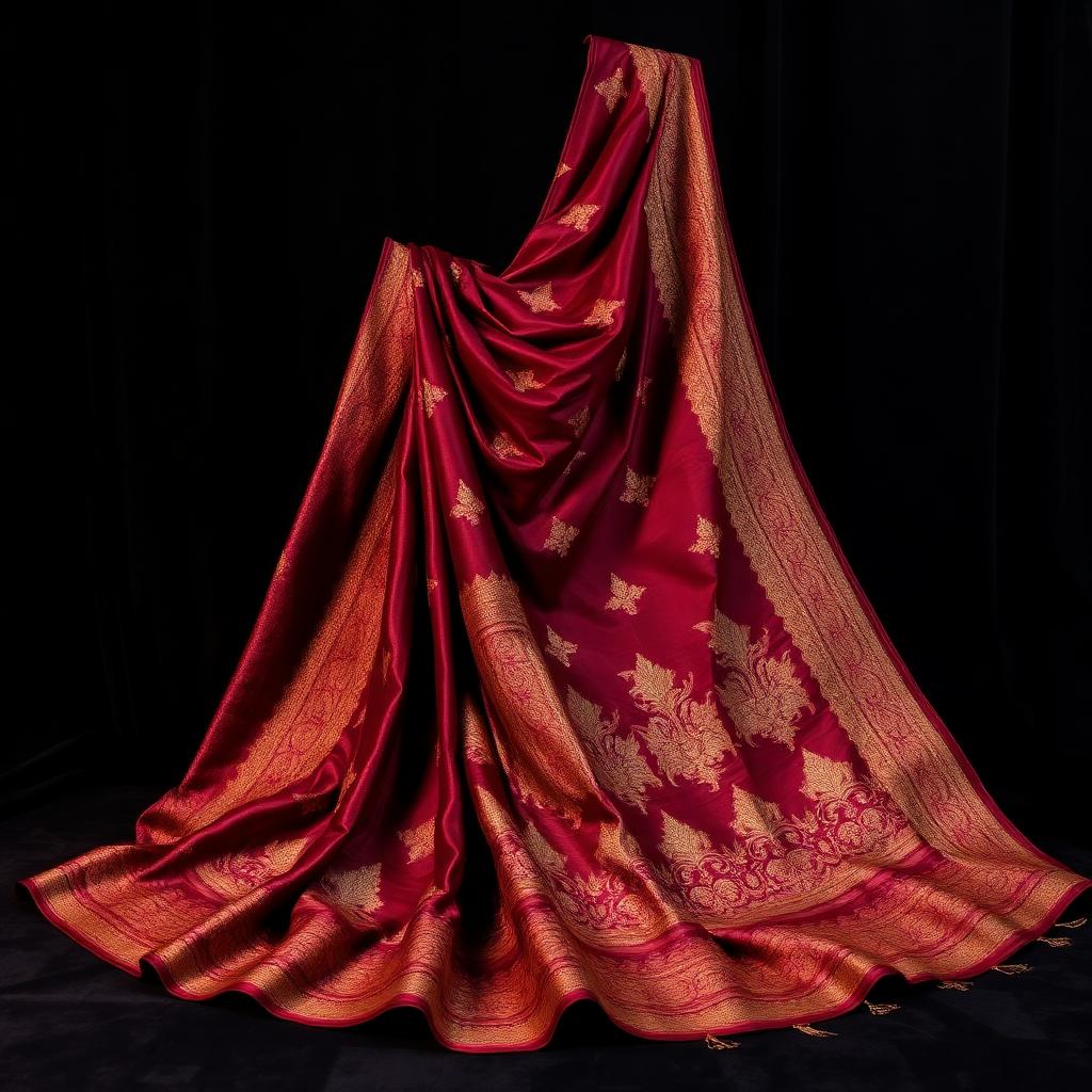 Royal Burgundy Silk Saree