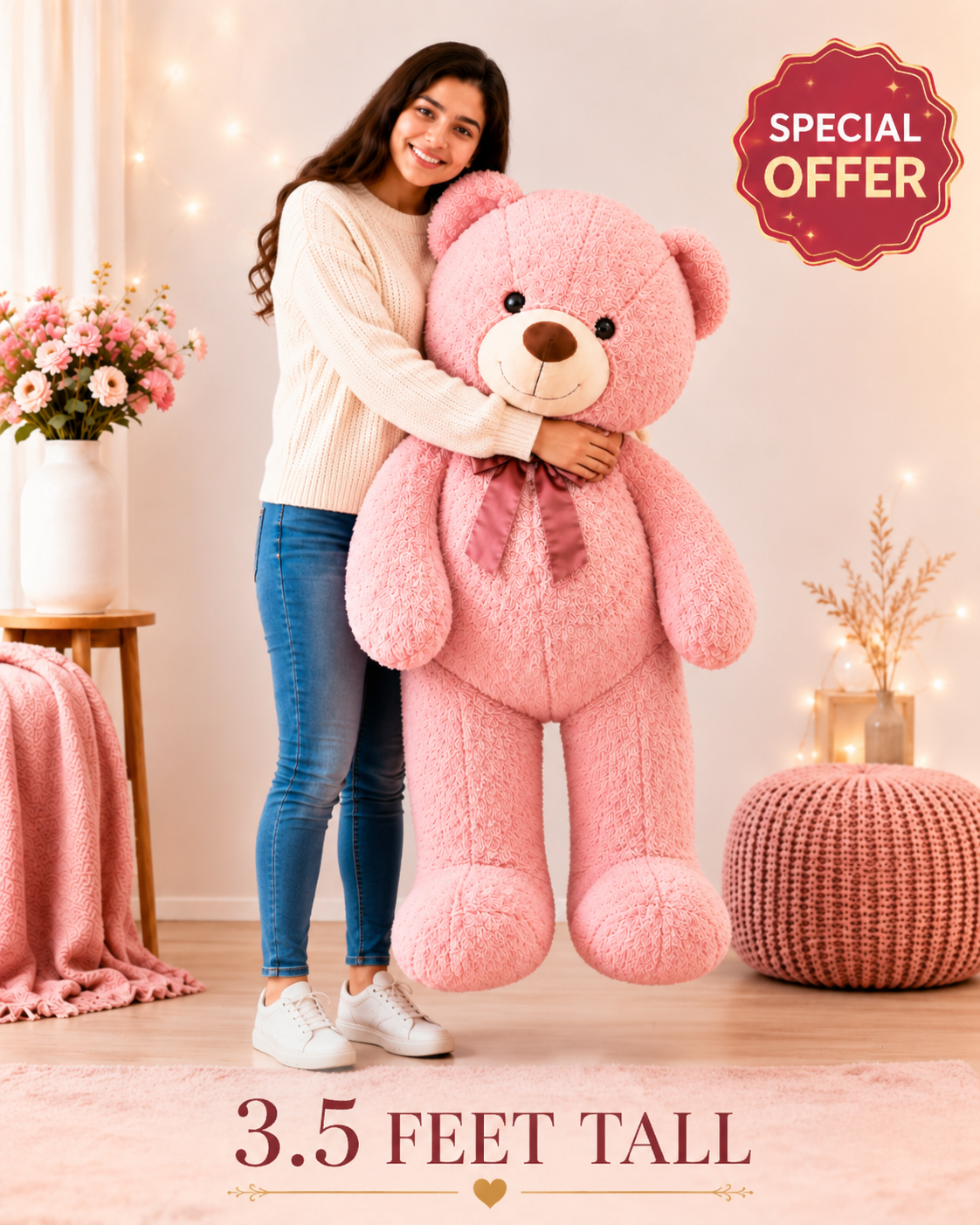 3.5 Feet Large Teddy Bear
