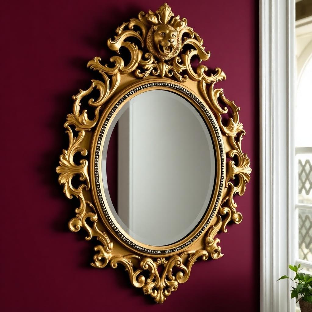 Baroque Lion Wall Mirror